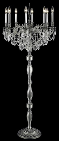 Elegant Lighting 9208fl24pw-ec 24 Dia. X 62 H In. Rosalia Collection Floor Lamp - Pewter Finish, Elegant Cut