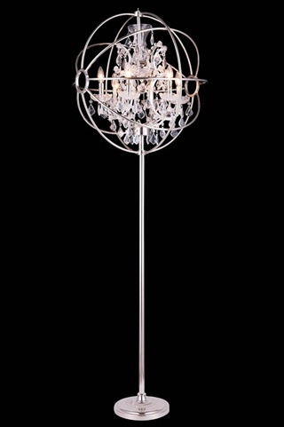 Elegant Lighting 1130fl24pn-rc 24 Dia. X 71.5 H In. Geneva Floor Lamp - Polished Nickel, Royal Cut Crystals