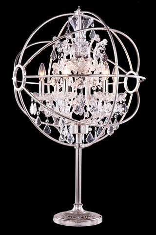 Elegant Lighting 1130tl21pn-rc 22 Dia. X 34 H In. Geneva Table Lamp - Polished Nickel, Royal Cut Crystals