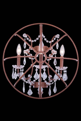 Elegant Lighting 1130w21ri-rc 21 W X 21 H In. Geneva Wall Lamp - Rustic Intent, Royal Cut Crystals