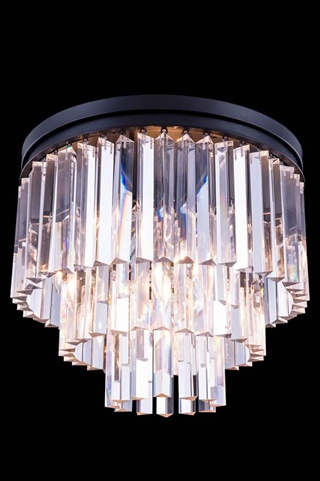 Elegant Lighting 1201f20mb-rc 20 Dia. X 16 H In. Sydney Flush Mount - Mocha Brown, Royal Cut Crystals