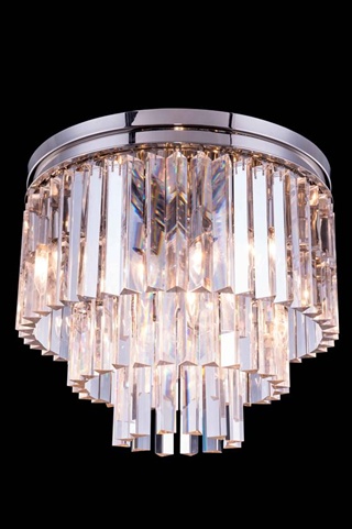 Elegant Lighting 1201f20pn-rc 20 Dia. X 16 H In. Sydney Flush Mount - Polished Nickel, Royal Cut Crystals