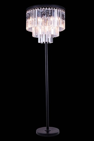 Elegant Lighting 1201fl20mb-rc 20 Dia. X 63 H In. Sydney Floor Lamp - Mocha Brown, Royal Cut Crystals