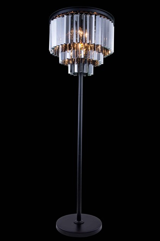 Elegant Lighting 1201fl20mb-ss-rc 20 Dia. X 63 H In. Sydney Floor Lamp - Mocha Brown, Royal Cut Silver Shade Crystals