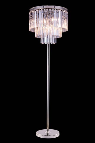 Elegant Lighting 1201fl20pn-rc 20 Dia. X 63 H In. Sydney Floor Lamp - Polished Nickel, Royal Cut Crystals