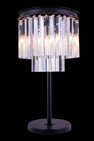 Elegant Lighting 1201tl14mb-rc 14 Dia. X 26 H In. Sydney Table Lamp - Mocha Brown, Royal Cut Crystals