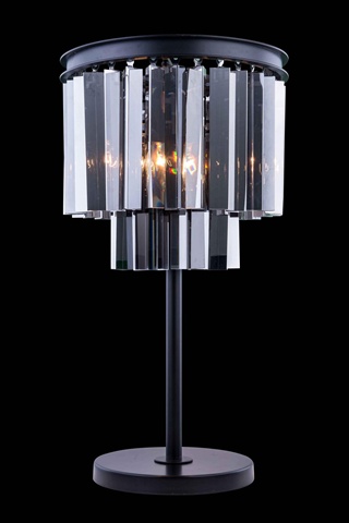 Elegant Lighting 1201tl14mb-ss-rc 14 Dia. X 26 H In. Sydney Table Lamp - Mocha Brown, Royal Cut Silver Shade Crystals