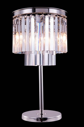 1201tl14pn-rc 14 Dia. X 26 H In. Sydney Table Lamp - Polished Nickel, Royal Cut Crystals