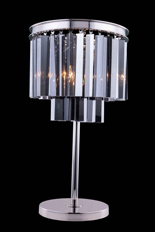 Elegant Lighting 1201tl14pn-ss-rc 14 Dia. X 26 H In. Sydney Table Lamp - Polished Nickel, Royal Cut Silver Shade Crystals