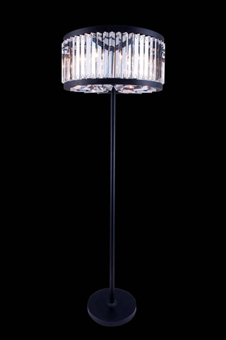 Elegant Lighting 1203fl25mb-rc 25 Dia. X 72 H In. Chelsea Floor Lamp - Mocha Brown, Royal Cut Crystals