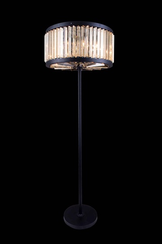 Elegant Lighting 1203fl25mb-gt-rc 25 Dia. X 72 H In. Chelsea Floor Lamp - Mocha Brown, Royal Cut Golden Teak Crystals