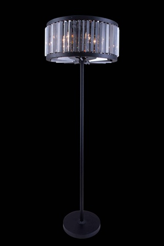 Elegant Lighting 1203fl25mb-ss-rc 25 Dia. X 72 H In. Chelsea Floor Lamp - Mocha Brown, Royal Cut Silver Shade Crystals