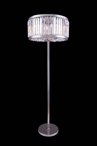 Elegant Lighting 1203fl25pn-rc 25 Dia. X 72 H In. Chelsea Floor Lamp - Polished Nickel, Royal Cut Crystals