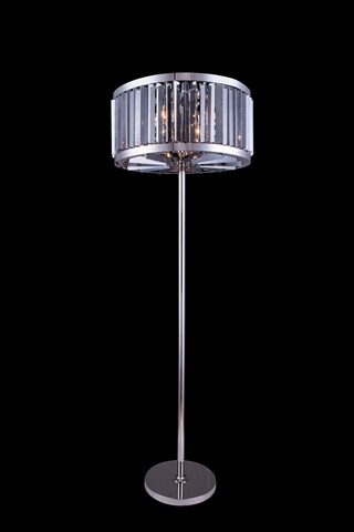 1203fl25pn-ss-rc 25 Dia. X 72 H In. Chelsea Floor Lamp - Polished Nickel, Royal Cut Silver Shade Crystals