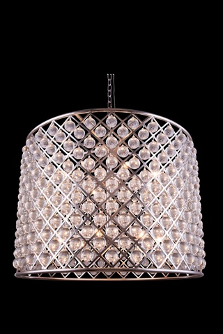 1204d35pn-rc 35.5 Dia. X 28 H In. Madison Pendent Lamp - Polished Nickel, Royal Cut Crystals