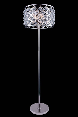 Elegant Lighting 1204fl20pn-rc 20 Dia. X 72 H In. Madison Floor Lamp - Polished Nickel, Royal Cut Crystals