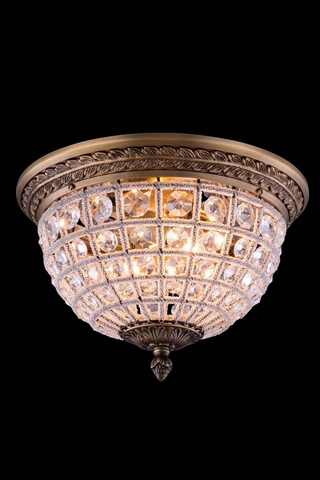 Elegant Lighting 1205f12fg-rc 12 Dia. X 8.5 H In. Olivia Flush Mount - French Gold, Royal Cut Crystal Clear