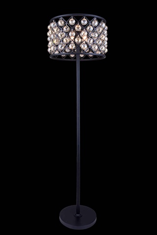 Elegant Lighting 1206fl20mb-gt-rc 20 Dia. X 72 H In. Madison Floor Lamp - Mocha Brown, Royal Cut Golden Teak Crystals