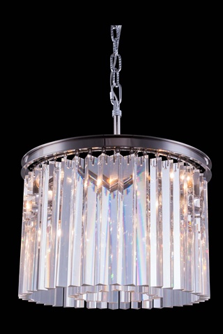 1208d20pn-rc 20 Dia. X 13.5 H In. Sydney Pendent Lamp - Polished Nickel, Royal Cut Crystals