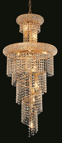 1800sr16g-rc 16 D X 36 In. Spiral Collection Hanging Fixture - Royal Cut, Gold