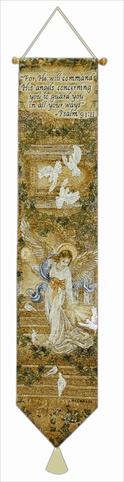 Ww-8823-12350 Angel Of Light With Verse Decorative Bell Pull, Cream