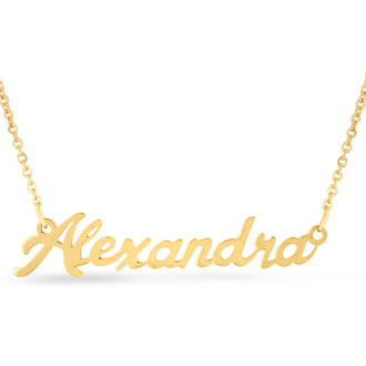 Alexandra Nameplate Necklace In Gold