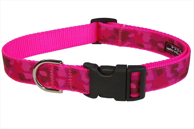 Camouflage-pink4-c Camouflage Dog Collar, Pink - Large