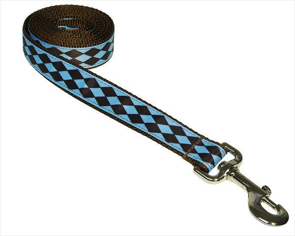 Jester Petite-blue-choc.2-l 4 Ft. Jester Dog Leash, Blue & Brown - Small