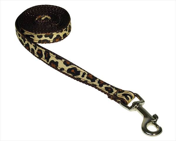 4 Ft. Leopard Dog Leash, Natural - Extra Small
