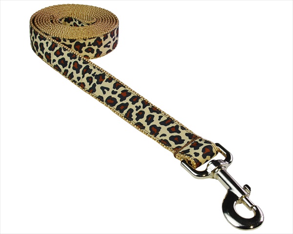 4 Ft. Leopard Dog Leash, Natural - Small