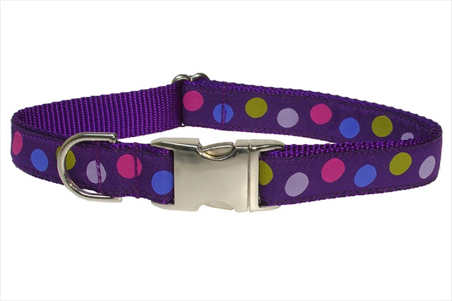 Polka Dot-purple-multi4-c Dot Dog Collar, Purple & Multi - Large