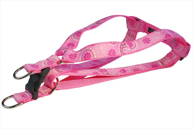 Pretty Paisley Dog Harness, Pink - Large