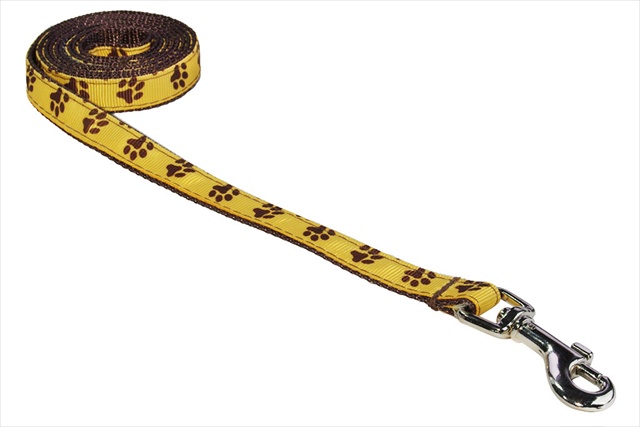 Puppy Paws-yellow1-l 4 Ft. Puppy Paws Dog Leash, Yellow & Brown - Extra Small