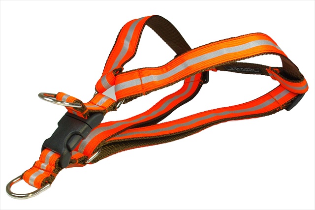Reflective - Orange3-h Reflective Dog Harness, Orange - Large