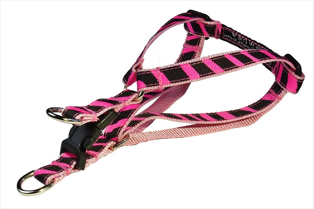 Zebra-pink1-h Zebra Dog Harness, Pink - Extra Small