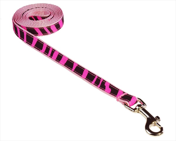 Zebra-pink1-l 4 Ft. Zebra Dog Leash, Pink - Extra Small