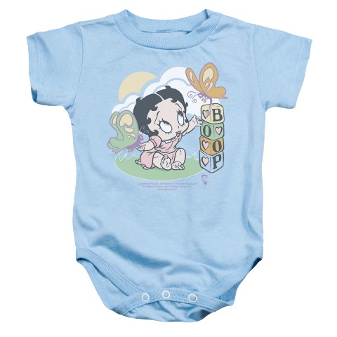 Boop-Blue Butterflies - Infant Snapsuit - Light Blue- Extra Large 24 Months