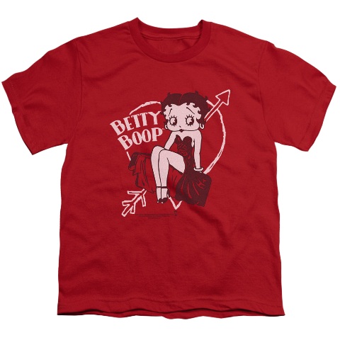 Boop-Lover Girl - Short Sleeve Youth 18-1 Tee - Red- Large