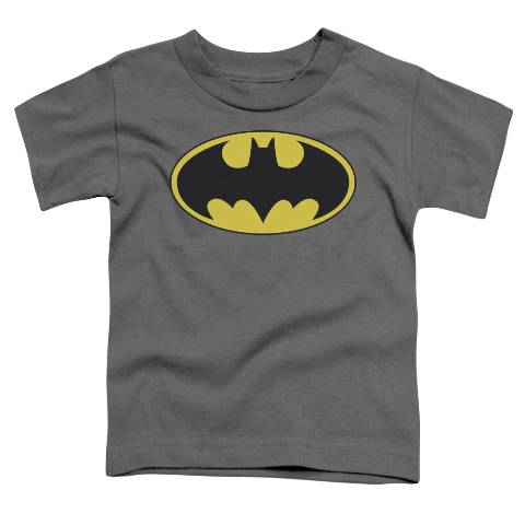 Batman-classic Bat Logo - Short Sleeve Toddler Tee - Charcoal, Small 2t