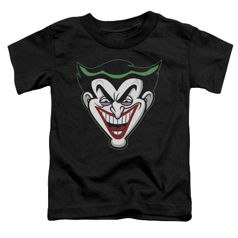 UPC 609328329642 product image for Trevco Batman Bb-Animated Joker Head - Short Sleeve Toddler Tee - Black Large 4T | upcitemdb.com