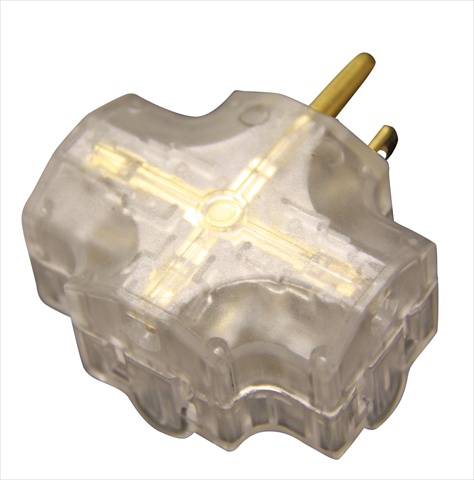 Adapter With Light, Clear 3-outlet, Case Of 25