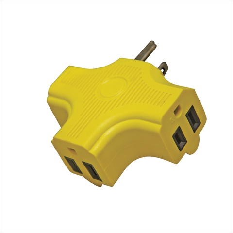 04-00087 3-outlet Adapter - Yellow, Case Of 25