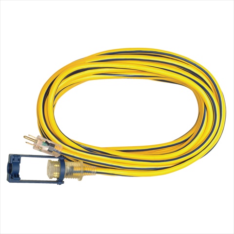 50 Ft. Extension Cord With Lighted Ends, 3-conductor - Yellow & Blue, Case Of 4