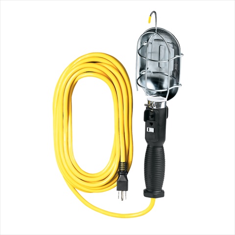 08-00185 50 Ft. Sjt, 75 Watt - Yellow Metal Work Light, Outlet In Handle, Case Of 6