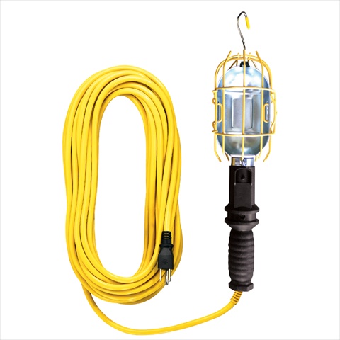 08-00382 25 Ft. Sjtw 100 Watt - Yellow Industrial Metal Work Light, Outlet In Handle, Case Of 6