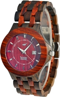 Zs-w078a Unisex Biscayne Black & Red Sandalwood Watch