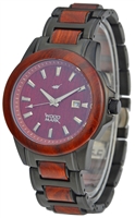 Zs-1036g Mens Chesapeake Black Stainless Steel & Red Sandalwood Watch