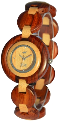 Zs-w010a Womens Navaho Red Sandalwood Watch & Maple Wood Watch