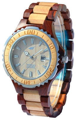 Zs-w1000b Mens Victory Red Sandalwood Watch & Maple Wood Watch