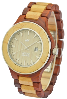 Zs-w1000a Mens Voyager Red Sandalwood Watch & Maple Wood Watch